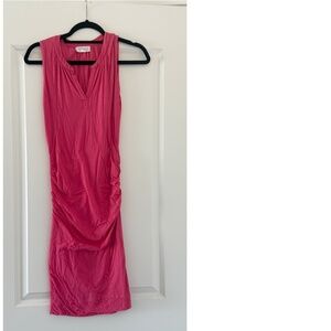 Velvet by Graham & Spencer hot pink midi dress - Size XS